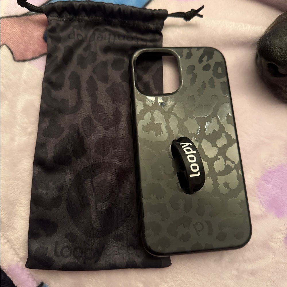 Loopy iPhone 12 Case Black Leopard Phone Case